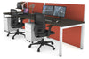 Horizon Quadro 2 Person Run Square Legs Office Workstation [1400L x 800W with Cable Scallop] - Thumbnail 19 