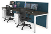 Horizon Quadro 2 Person Run Square Legs Office Workstation [1400L x 800W with Cable Scallop] - Thumbnail 22 