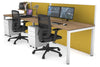 Horizon Quadro 2 Person Run Square Legs Office Workstation [1400L x 800W with Cable Scallop] - Thumbnail 15 