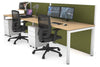 Horizon Quadro 2 Person Run Square Legs Office Workstation [1400L x 800W with Cable Scallop] - Thumbnail 9 