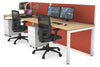 Horizon Quadro 2 Person Run Square Legs Office Workstation [1400L x 800W with Cable Scallop] - Thumbnail 7 
