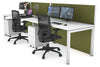 Horizon Quadro 2 Person Run Square Legs Office Workstation [1400L x 800W with Cable Scallop] - Thumbnail 3 