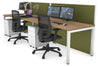 Horizon Quadro 2 Person Run Square Legs Office Workstation [1400L x 800W with Cable Scallop] - Thumbnail 16 