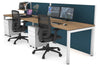 Horizon Quadro 2 Person Run Square Legs Office Workstation [1400L x 800W with Cable Scallop] - Thumbnail 50 