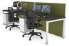 Horizon Quadro 2 Person Run Square Legs Office Workstation [1400L x 800W with Cable Scallop] - Thumbnail 21 
