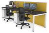Horizon Quadro 2 Person Run Square Legs Office Workstation [1400L x 800W with Cable Scallop] - Thumbnail 20 