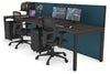 Horizon Quadro 2 Person Run Square Legs Office Workstation [1400L x 800W with Cable Scallop] - Thumbnail 47 