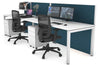 Horizon Quadro 2 Person Run Square Legs Office Workstation [1400L x 800W with Cable Scallop] - Thumbnail 4 