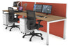 Horizon Quadro 2 Person Run Square Legs Office Workstation [1400L x 800W with Cable Scallop] - Thumbnail 13 