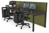 Horizon Quadro 2 Person Run Square Legs Office Workstation [1400L x 800W with Cable Scallop] - Thumbnail 46 