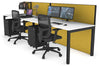 Horizon Quadro 2 Person Run Square Legs Office Workstation [1400L x 800W with Cable Scallop] - Thumbnail 26 