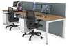Horizon Quadro 2 Person Run Square Legs Office Workstation [1400L x 800W with Cable Scallop] - Thumbnail 17 