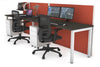 Horizon Quadro 2 Person Run Square Legs Office Workstation [1600L x 700W] - Thumbnail 20 