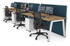 Horizon Quadro 3 Person Run A Legs Office Workstation [1200L x 800W with Cable Scallop] - Thumbnail 17 