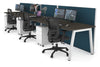 Horizon Quadro 3 Person Run A Legs Office Workstation [1200L x 800W with Cable Scallop] - Thumbnail 23 