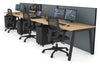 Horizon Quadro 3 Person Run A Legs Office Workstation [1200L x 800W with Cable Scallop] - Thumbnail 36 