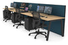 Horizon Quadro 3 Person Run A Legs Office Workstation [1200L x 800W with Cable Scallop] - Thumbnail 35 