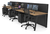 Horizon Quadro 3 Person Run A Legs Office Workstation [1200L x 800W with Cable Scallop] - Thumbnail 44 