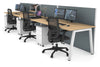 Horizon Quadro 3 Person Run A Legs Office Workstation [1200L x 800W with Cable Scallop] - Thumbnail 11 