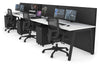 Horizon Quadro 3 Person Run A Legs Office Workstation [1200L x 800W with Cable Scallop] - Thumbnail 31 