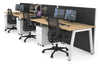 Horizon Quadro 3 Person Run A Legs Office Workstation [1200L x 800W with Cable Scallop] - Thumbnail 12 