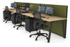 Horizon Quadro 3 Person Run A Legs Office Workstation [1200L x 800W with Cable Scallop] - Thumbnail 34 