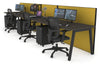 Horizon Quadro 3 Person Run A Legs Office Workstation [1200L x 800W with Cable Scallop] - Thumbnail 46 