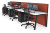 Horizon Quadro 3 Person Run A Legs Office Workstation [1200L x 800W with Cable Scallop] - Thumbnail 26 