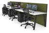 Horizon Quadro 3 Person Run A Legs Office Workstation [1200L x 800W with Cable Scallop] - Thumbnail 28 
