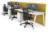 Horizon Quadro 3 Person Run A Legs Office Workstation [1200L x 800W with Cable Scallop] - Thumbnail 2 