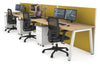 Horizon Quadro 3 Person Run A Legs Office Workstation [1200L x 800W with Cable Scallop] - Thumbnail 8 