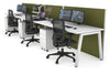 Horizon Quadro 3 Person Run A Legs Office Workstation [1200L x 800W with Cable Scallop] - Thumbnail 3 