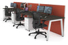 Horizon Quadro 3 Person Run A Legs Office Workstation [1200L x 800W with Cable Scallop] - Thumbnail 20 