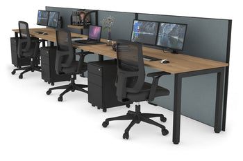  - Horizon Quadro 3 Person Run Square Legs Office Workstation [1200L x 700W] - 1