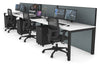 Horizon Quadro 3 Person Run Square Legs Office Workstation [1200L x 800W with Cable Scallop] - Thumbnail 30 