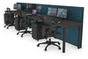 Horizon Quadro 3 Person Run Square Legs Office Workstation [1400L x 700W] - Thumbnail 48 
