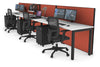 Horizon Quadro 3 Person Run Square Legs Office Workstation [1400L x 700W] - Thumbnail 26 