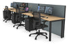 Horizon Quadro 3 Person Run Square Legs Office Workstation [1600L x 700W] - Thumbnail 36 