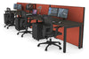 Horizon Quadro 3 Person Run Square Legs Office Workstation [1600L x 700W] - Thumbnail 45 