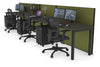 Horizon Quadro 3 Person Run Square Legs Office Workstation [1600L x 700W] - Thumbnail 47 
