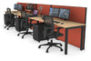 Horizon Quadro 3 Person Run Square Legs Office Workstation [1600L x 700W] - Thumbnail 32 