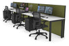 Horizon Quadro 3 Person Run Square Legs Office Workstation [1800L x 700W] - Thumbnail 28 