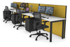 Horizon Quadro 3 Person Run Square Legs Office Workstation [1800L x 700W] - Thumbnail 27 