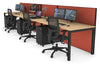 Horizon Quadro 3 Person Run Square Legs Office Workstation [1800L x 800W with Cable Scallop] - Thumbnail 32 