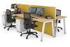 Horizon Quadro 4 Person Bench A Legs Office Workstation [1200L x 700W] - Thumbnail 8 