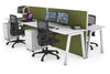 Horizon Quadro 4 Person Bench A Legs Office Workstation [1200L x 700W] - Thumbnail 3 