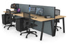 Horizon Quadro 4 Person Bench A Legs Office Workstation [1200L x 700W] - Thumbnail 36 