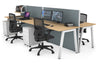 Horizon Quadro 4 Person Bench A Legs Office Workstation [1200L x 700W] - Thumbnail 11 