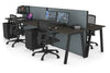 Horizon Quadro 4 Person Bench A Legs Office Workstation [1200L x 700W] - Thumbnail 49 