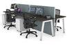 Horizon Quadro 4 Person Bench A Legs Office Workstation [1200L x 700W] - Thumbnail 24 